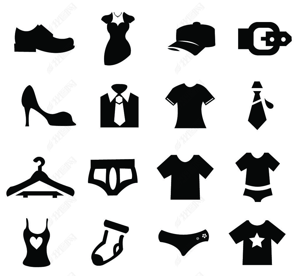 簡(jiǎn)潔扁平風(fēng)格服裝鞋帽與內(nèi)衣圖標(biāo)設(shè)計(jì)指南